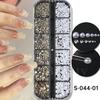 Nail Art Jewelry, Maillard Color Pearl Flat-Bottomed Diamond Steel Ball Diy Nail Jewelry Mixed