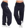 Calças Casuais Femininas Largas de Perna Reta 2024 Primavera Outono Cor Sólida Cordão Plus Size Calças Bolsos Calças Esportivas 1836