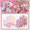 Cartoon Landscape Sticker Pink Cat RV 3D Three-dimensional House Unzipped DIY Scene Handbook Sticker