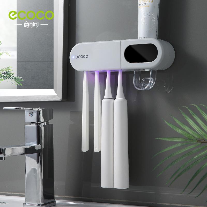 Toothbrush Sterilizer Holder UV Electric Toothbrush Cup Wall-Mounted No-Drill Sterilization Tooth Cup Storage Rack Special Offer Gray