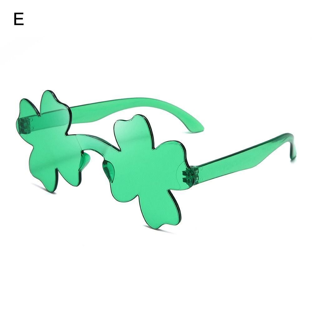 Rimless Women Men Green Four Leaf Clover Glasses St. Patrick'S Day Irish Shamrock Sunglasses Leprechaun Costume Glasses