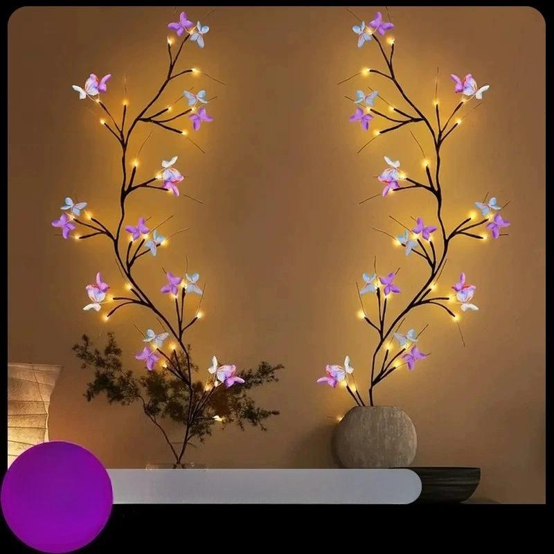 LED Butterfly Vine Light Bending Peach Blossom Cherry Blossom Vine Light Maple Leaf Macaron Rose Flower Light