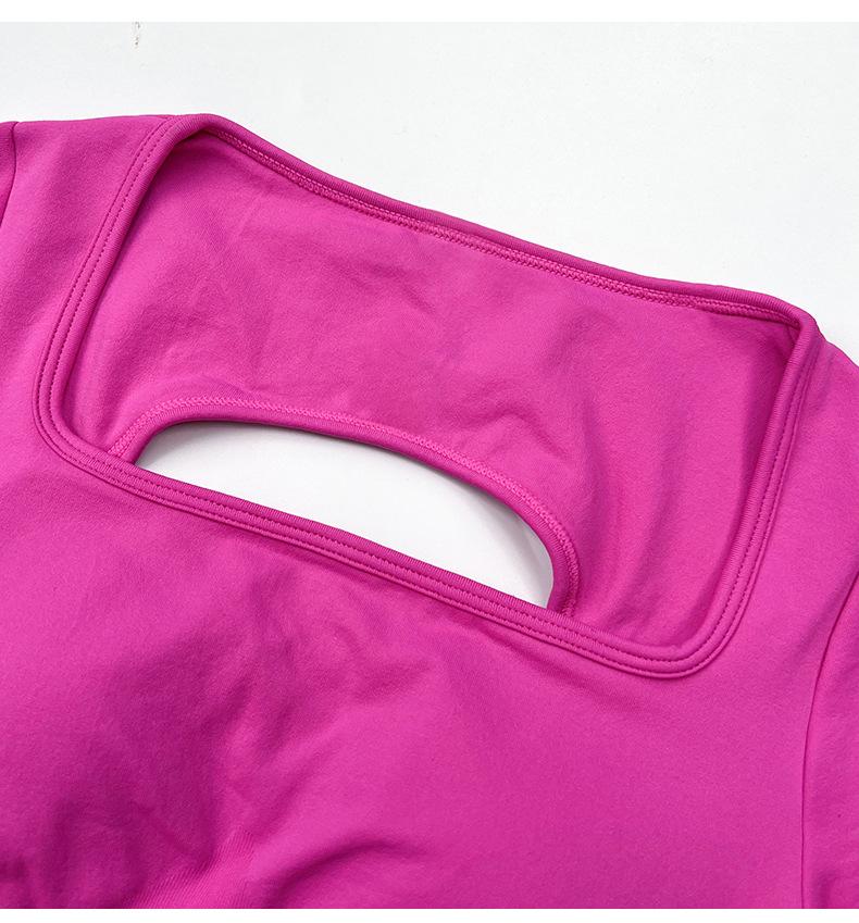 European & American Women's Seamless Sports Top with Built-in Bra & Stylish Back