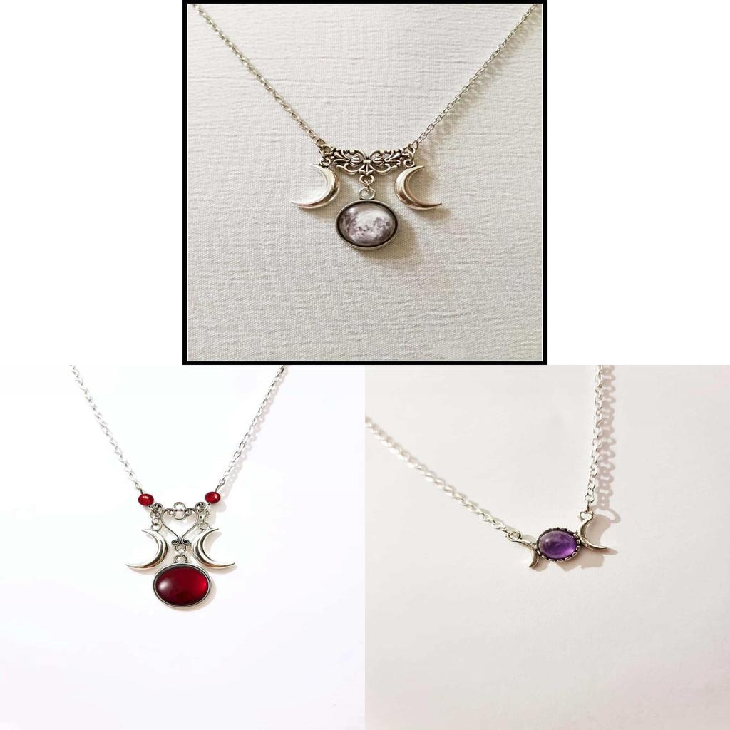 Goddess Moon Jewelry Necklace With Antiqued Zinc Alloy Pendant For Art Lovers