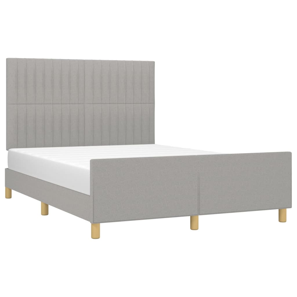 Vidaxl Bed Frame Without Mattress, Light Gray, 140X200 Cm, Upholstered
