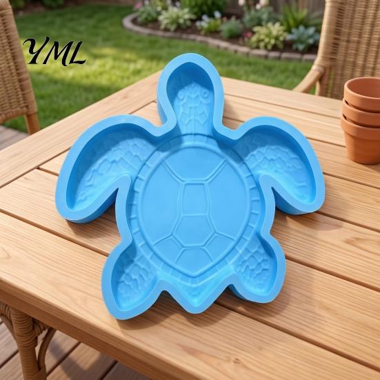 Textured Stone Molds for Patio Reusable Sea Turtle Stepping Mold Garden Art, DIY Oceans Theme Concrete Handmade Path Pavers Paver Mold, Giant Silicone