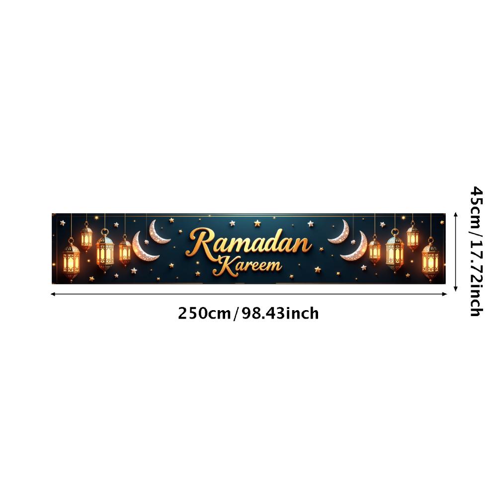 Ramadan Kareem Banner Mosque Lanterns Festive Welcome Backdrop Ramadan Mubarak Party Home Decor Photography Props Background