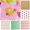 50 szt. Papier woskowany do pieczenia klasy spożywczej Papierowe kwadraty ze wzorem truskawkowym i kwiatowym Nieprzywierający papier do zawijania ciast, burgerów, frytek