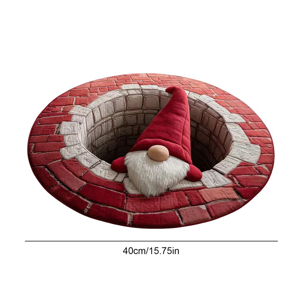 Christmas Claus 3D Printed Round Mat Christmas Rug Christmas Christmas Welcome Door Mat for Home Decor Christmas Decoration