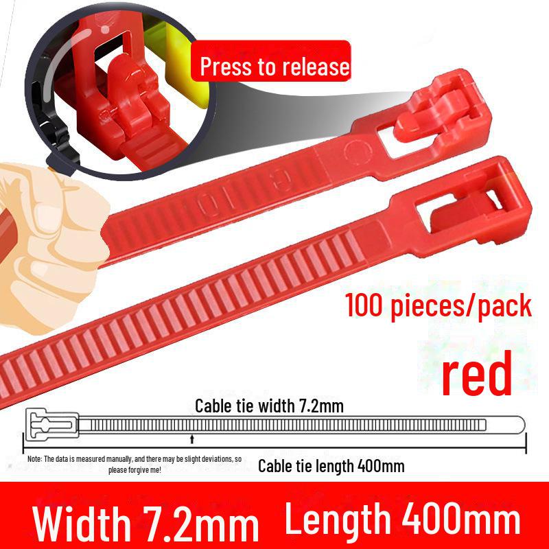 Reusable Nylon Cable Tie with Square Head, Black & White