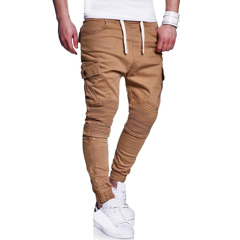 Hombres elegantes Color sólido Pantalones arrugados Pantalones lápiz  Pantalones harén Regalo comprar a buen precio — entrega gratuita, reseñas  reales con fotos — Joom