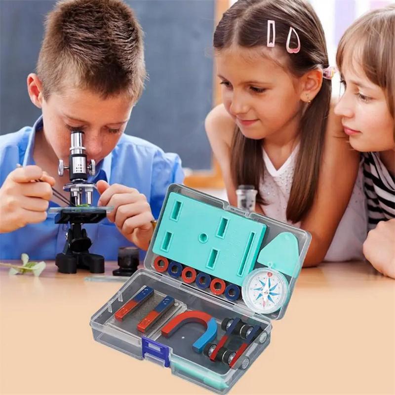1 Set Labs Junior Science Magnet Set For Education Science Experiment Tools Icluding Bar/Ring/Horseshoe/Compass Magnets
