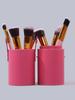 Fashionable PU Material Makeup Brush Storage Bucket with Lock Design, Large-capacity Makeup Bucket, Travel Daily Storage Tool