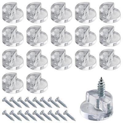 100Pcs Durable with Screws Glass Fixing Clip Kit Plastic Clear Glass Retainer Clip Hanging Hardware Tools for Fixing Glass