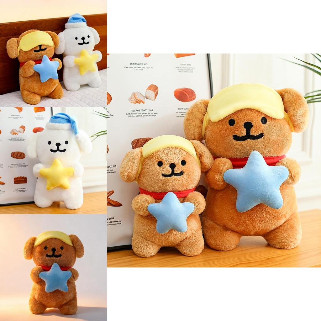 Line Art Dog Plush Toy With Starry Night Design For Couples And Gift Giving