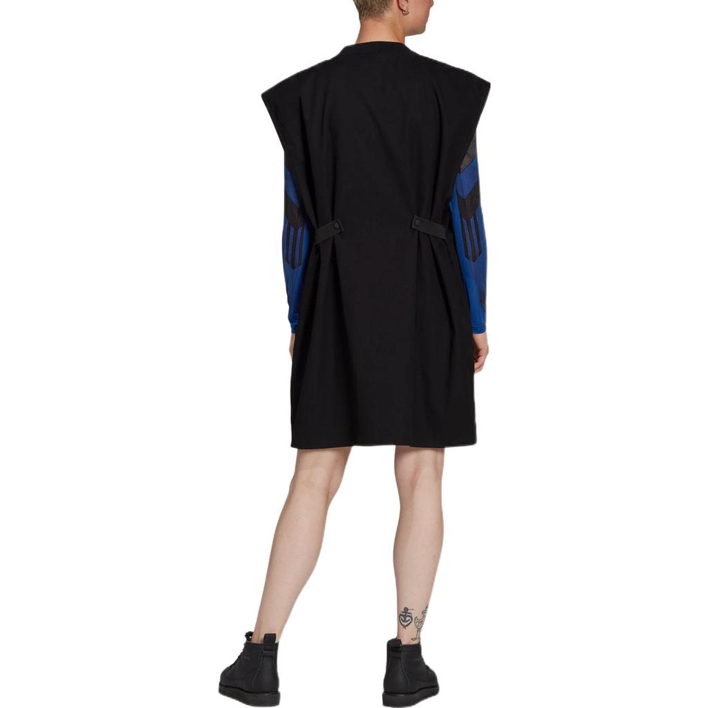 adidas Originals Blue Version Solid Color Zipper Multi-Pocket Sports Vest Women Vests Black HB9403