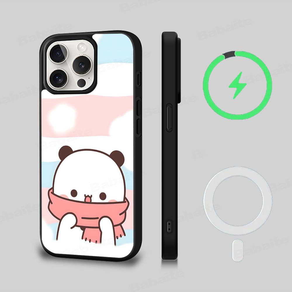 BUBU DUDU Cartoon Magnetic Matte Phone Case For IPhone 16 17 15 14 13 12 11 For Magsafe Wireless Charge Cover