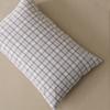 1 Stück 200T Baumwoll-Twill karierter bedruckter Kissenbezug 48 x 74 cm, Kissenhülle für Bett mit Umschlagverschluss, ohne Füllung