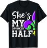 Shes My Drunker Half Lover Couple Matching Mardi Gras Party TShirt  Women Clothing  Y2k Clothes Gothic Tshirt  Ropa De Mujer