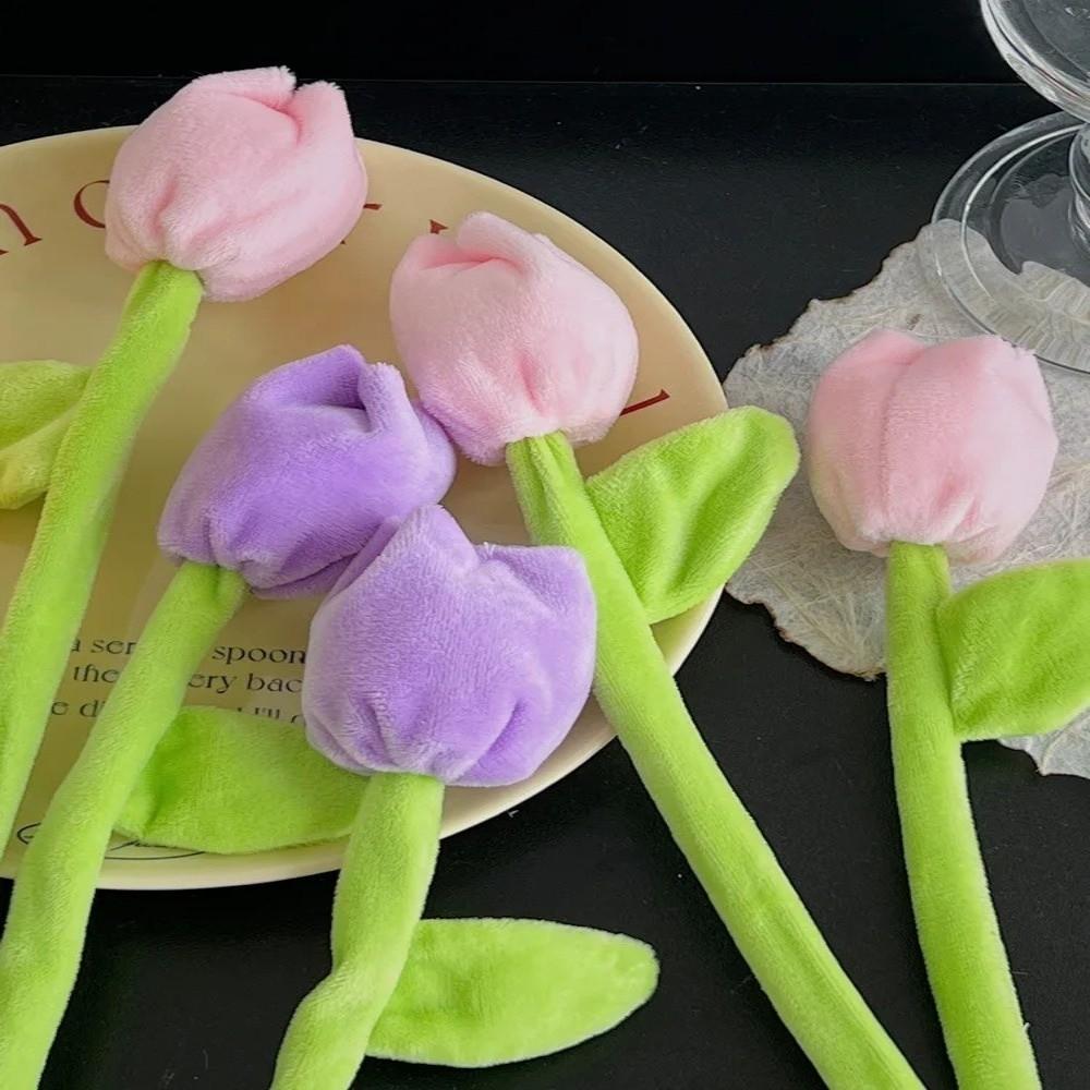 Soft Stuffed Tulip Motorcycle Ornaments DIY Handmade Luxury Plush Electric Vehicle Ornaments Twisting Flower Ornaments
