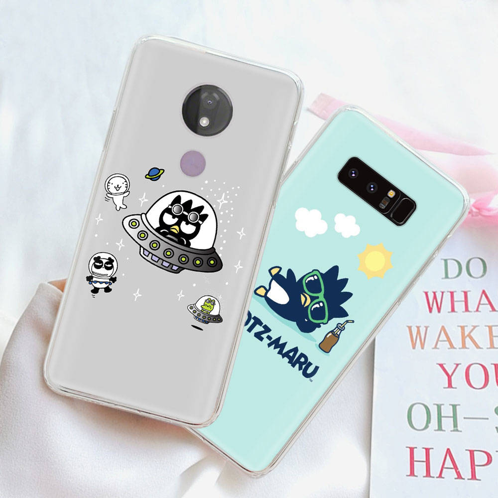 JZ1 Badtz Maru Transparent Case for Samsung A04 A14 A23 M33 M53 Realme 10 9 C35 C55 VIVO Y02 X80 Infinix Hot 30 Note 11 Tecno Spark 8P Pro