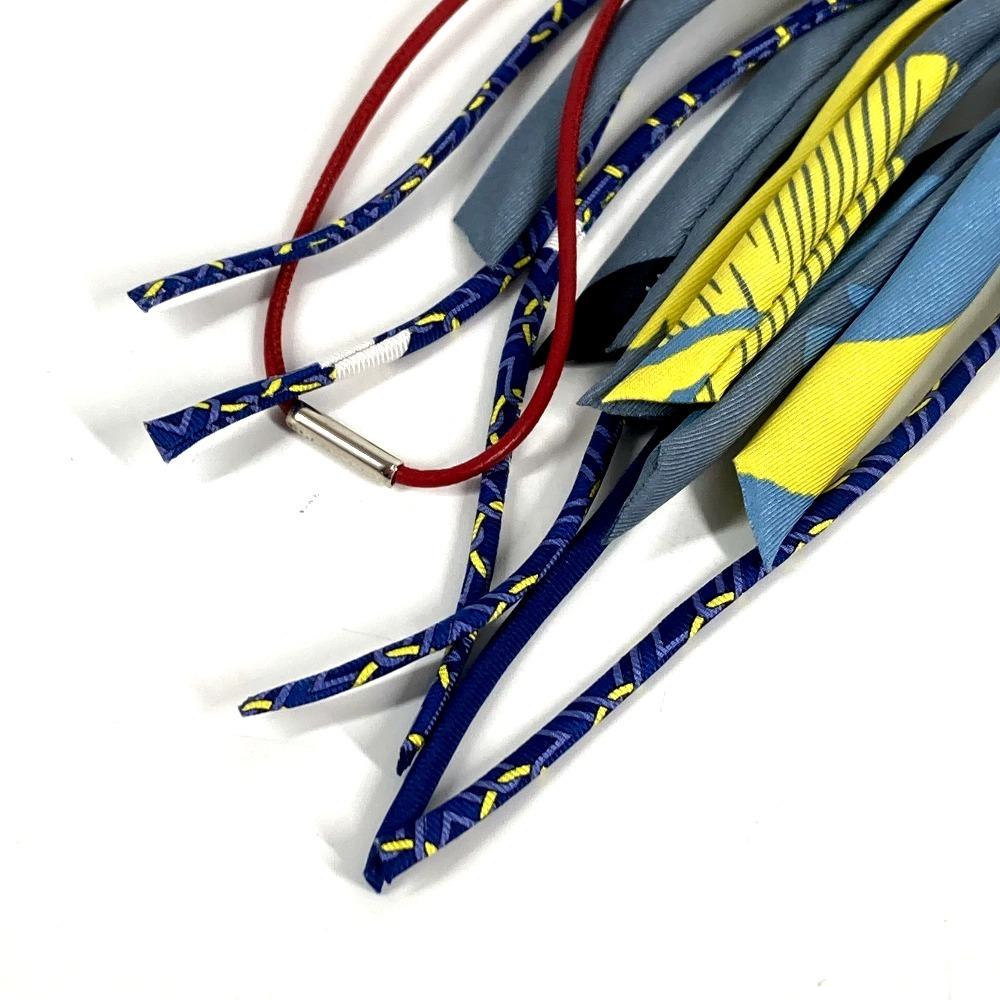 HERMES petit h Fishloo Key Holder Key Ring Bag Charm charm silk blue Unused