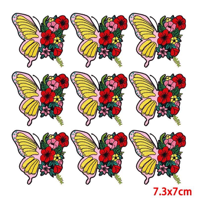 10 Pcs/lot Wholesale Embroidery Patch Iron On Patches For Clothing Patches On Clothes Jackets Decor Applique Sew Supplies