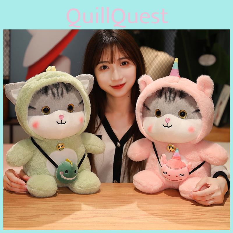 Cute Cat Pet Plush Toy Cartoon Change Rabbit Dinosaur Comfort Kid Day Gift Doll