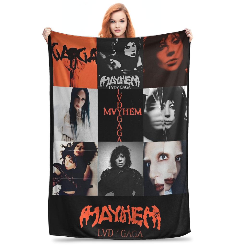 Lady Gaga Blanket Cover Fleece Mayhem Album Super Warm Throw Blankets for Bedding Couch Bed Rug