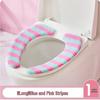 Dopamin-Streifen Winter Plüsch Toilettenmatte & Universelle Toilettensitzauflage