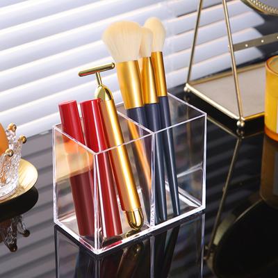 2 Grid Transparent Augenbrauenstift Pinselhalter Organizer für Kosmetik Make-up Organizer Boxen Pinsel Container Aufbewahrungsbox