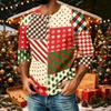 Men's Casual Shirt with Raglan Three-Quarter Sleeves, Christmas Print