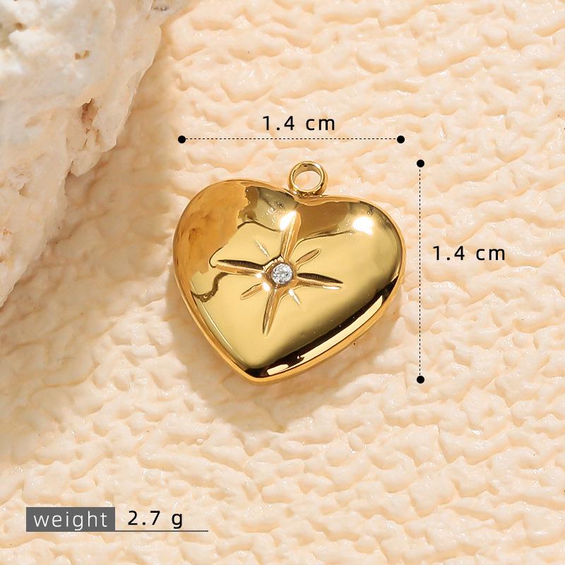 Europejski i Amerykański Stal Nierdzewna 3D Diamentowe Serce Wisiorek do DIY Biżuterii