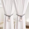 2Pcs Pearl Curtain Tiebacks, Curtain Pearl Tiebacks, Decorative Fixings, Rope Curtain Tiebacks No Punch Adjustable Pull-Outs