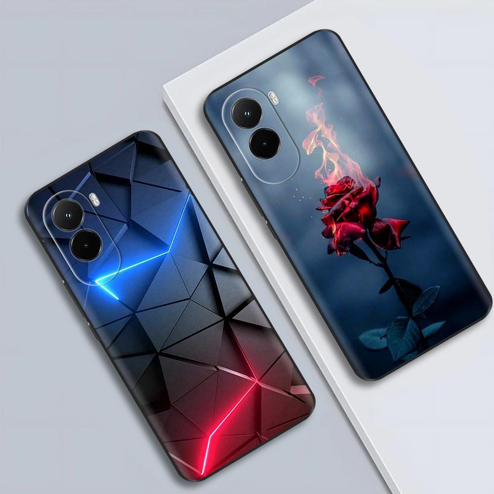 For Poco M7 4G Case Flowers Cartoon Animals Cool Style Soft Silicone Black Phone Cover For Xiaomi Poco M7 Case Fundas M 7 Bags