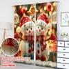 2pcs 2D flat printing Christmas Scene Curtains Christmas Snowmen Holiday Gifts_a Digital Printed Polyester Drapes Spring Perfect