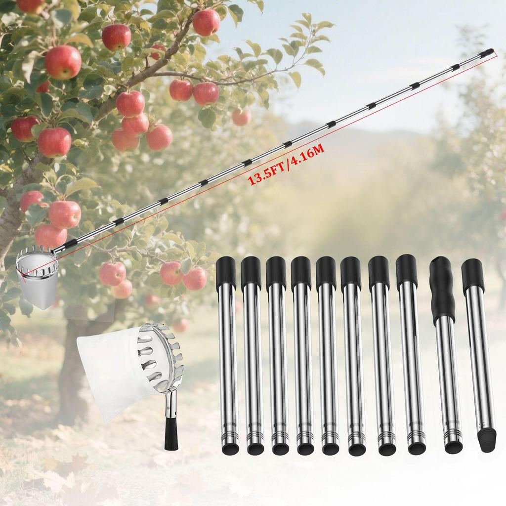 Stainless Steel High-Altitude Fruit Picking Basket Tool
