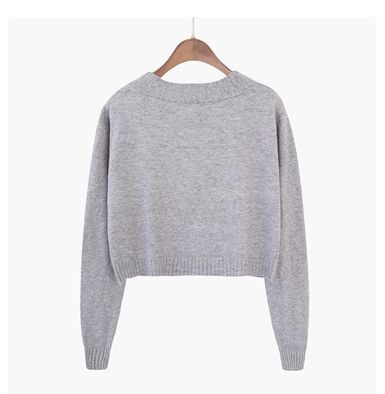 Frauen V-ausschnitt Gestrickte Strickjacken Pullover Weibliche Casual Alle-spiel Kurze Strickjacken Koreanischen Stil Pullover