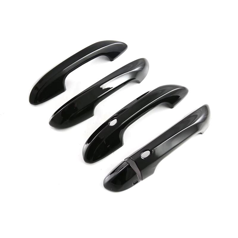Car Upgrade Carbon Fiber Glossy Black Door Bowl Handle Cover For MG 4 MG4 EV Mulan   2024 Cars Accessories