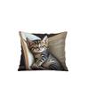 Modern 18x18 Inch One-Sided Print Pillow Cover with Kitten Design for Living Room Accent