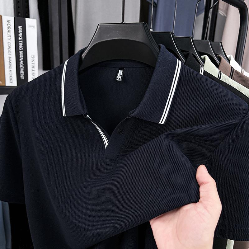 High End Brand Quality Men's Polo Shirt Simple Solid Color Short Sleeve Summer Lapel T-Shirt Business Classic Casual Menswear