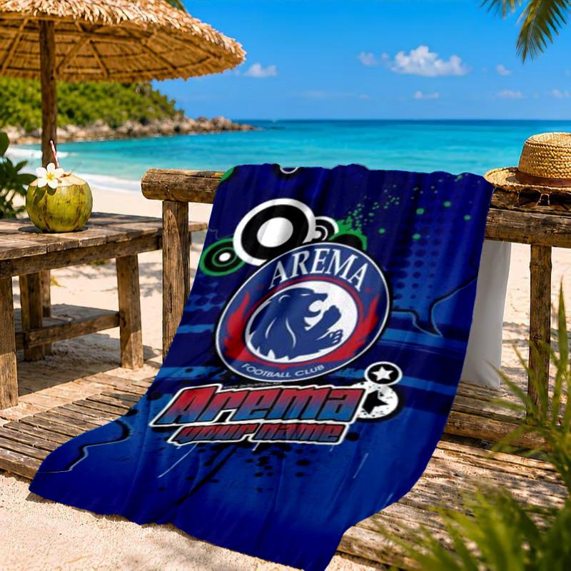 Arema Football Club Printed Microfiber Beach Towel, Soft And Absorbent, Quick-Dry, Ideal for Summer Travel, Beach Essential, Swimming Pool