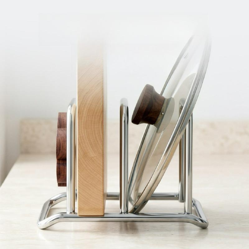 Kitchen Stainless Steel Countertop Cutting Board Cutting Board Pot Lid Household Rack Chopping Board Thickened Storage Rack