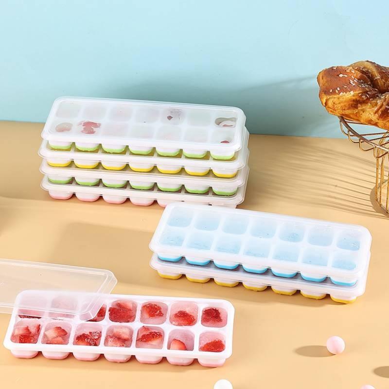 Kitchen Trays Cube Moulds Flexible Base Easy Release Ice Cubes Making Tools