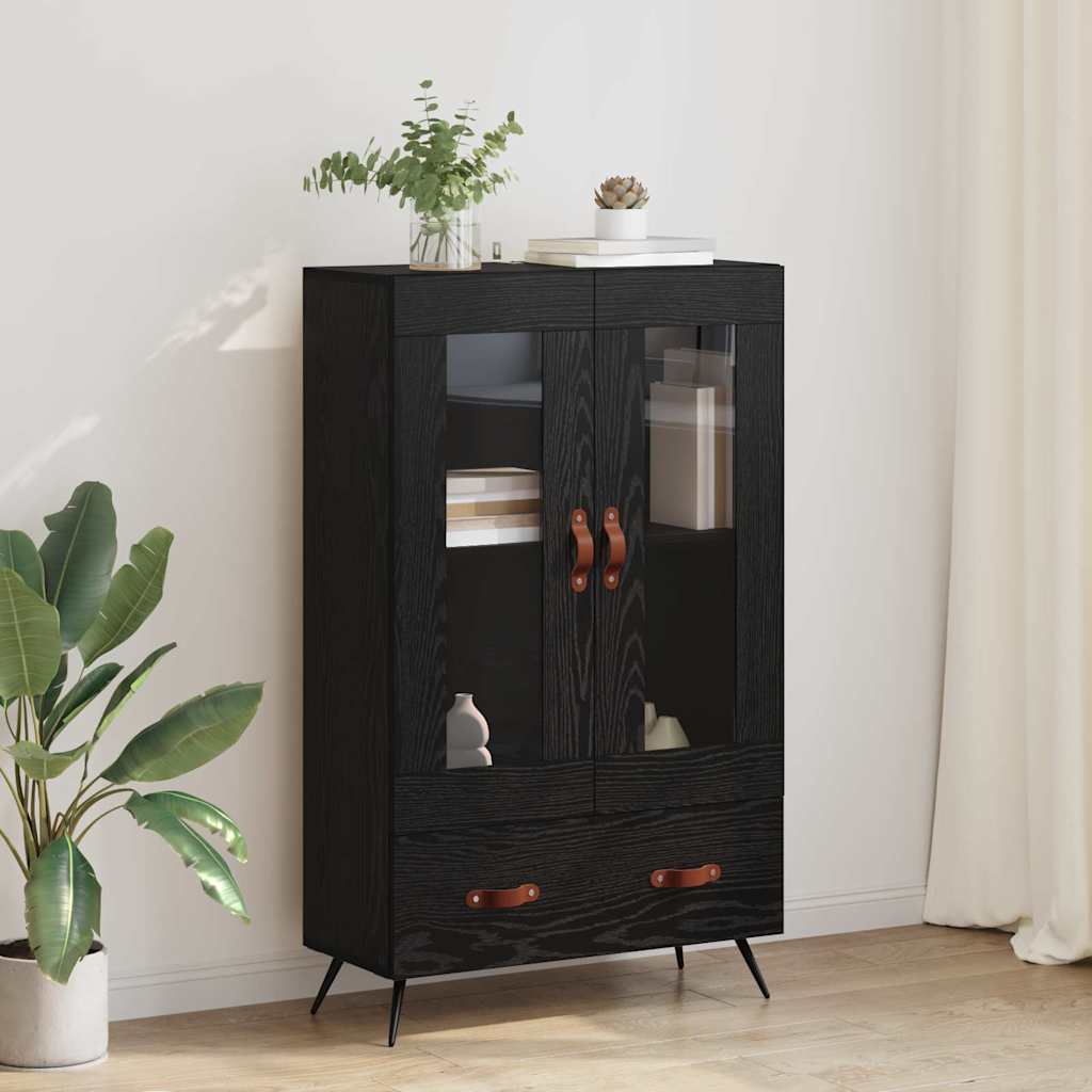 Highboard in Black Oak Look 69.5 x 31 x 115 cm