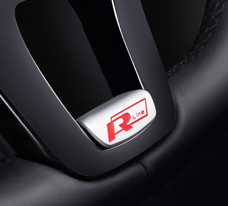Hot 1Pcs VW Car Steering Wheel Decorative Cover R Line Emblem Sticker For Volkswagen R-Line R GTI Polo T5 T-ROC Golf Passat Scir