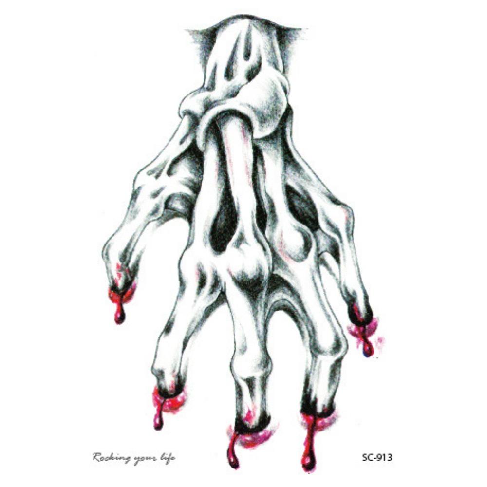 Cadılar bayramı Partisi Geçici Dövmeler Zombi Makyaj Skar Yara Kan Kanama dövme çıkartmalar Çocuklar Kadın Erkek Cosplay DIY Süslemeleri