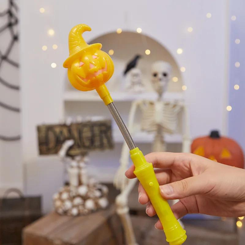 Halloween Glow Stick LED Flashing Light Pumpkin Skeleton Head Decor Party Supplies for Halloween Decoration Festival Gift