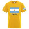 2025 Argentine Flag Print Summer Unisexs New Football Team Print Regular Short Sleeve Solid Color Casual Harajuku Tops