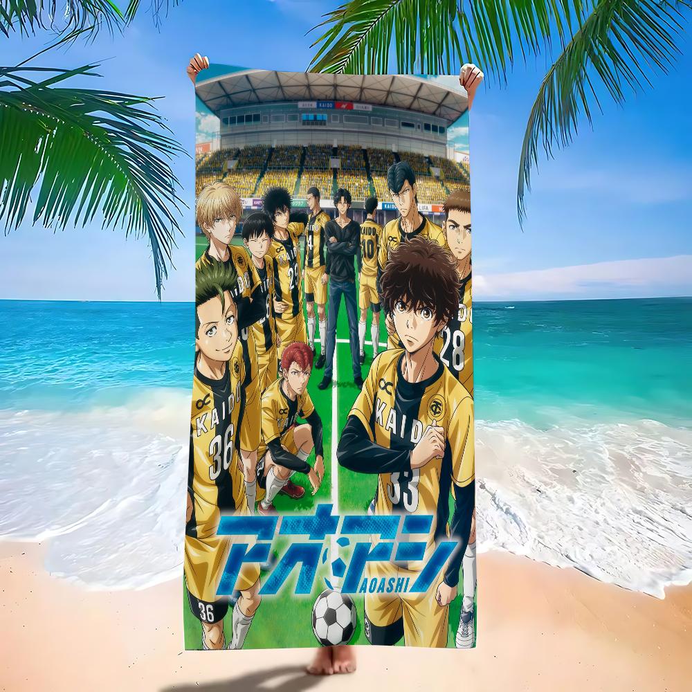 Ao Ashi Anime Bath Towel Microfiber Soft Water Absorbing Breathable For Girl Kids Decorative Cartoon Beach Towel